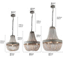Axyaa Retro Loft Wooden Beads Pendant Lamp with LED for Home and Hospitality Settings