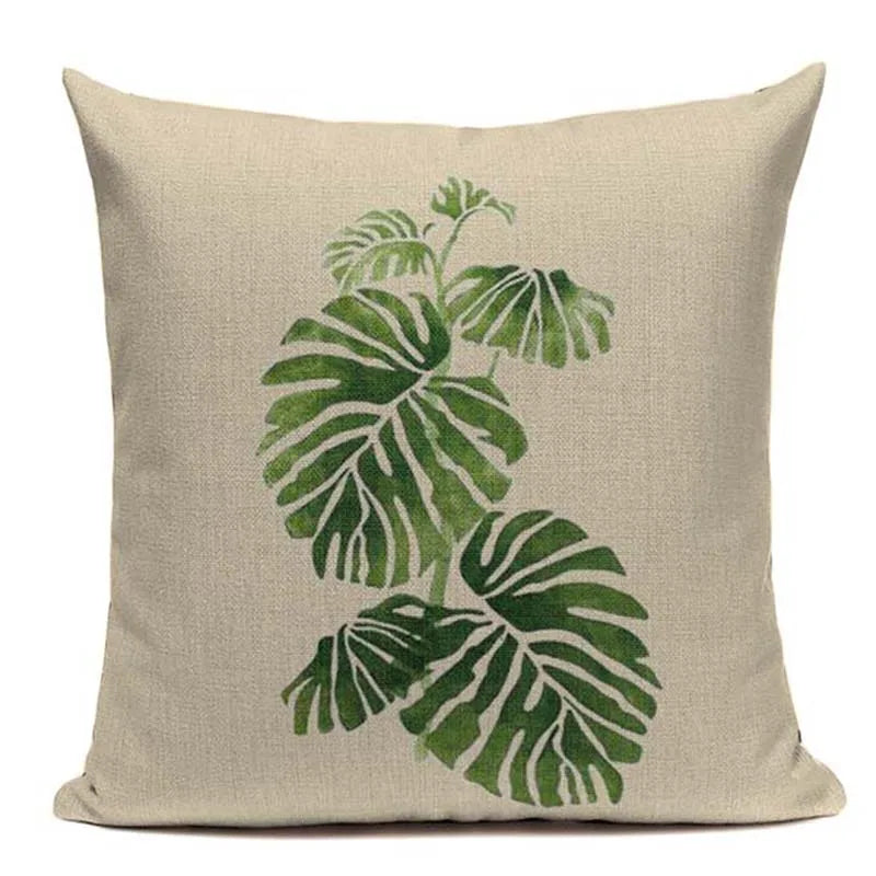 Axyaa Tropical Plant Banana Leaf Throw Pillow Cover for High Quality Home Decor