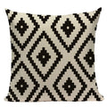 Axyaa Geometric Linen Cushion Cover 45x45cm - High Quality Decor Pillow
