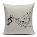 Axyaa Music Series High Quality Cotton Linen Cushion Cover Pillow Case