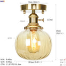 Axyaa Nordic Glass Ball Copper Ceiling Light Fixture Vintage LED Lamp