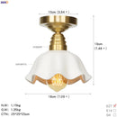 Axyaa Nordic White Ceramic LED Ceiling Light - Copper Ceiling Lamp