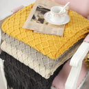 Axyaa Knitted Throw Blanket Grey Yellow Black, Diamond Acrylic 130x170cm