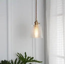 Axyaa Nordic Glass Ball Pendant Light - Copper Vintage Hanging Lamp for Home Lighting