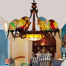 Axyaa Glass Parrot Pendant Chandelier for Luxury Spaces