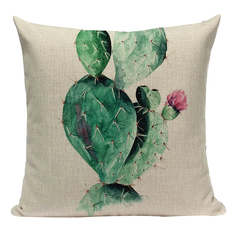 Axyaa Tree Green Cushion Cover: Green Decorative Flower Sofa Car Pillow
