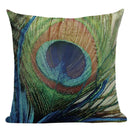 Axyaa Velvet Peacock Print Cushion Cover - Simple Linen Home Decor