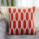 Axyaa Geometric Embroidered Cushion Cover in Grey, Yellow & Blue Canvas Cotton