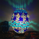 Axyaa Turkish Mosaic Egg Lamp: Vintage Handcrafted Glass Bedside Light