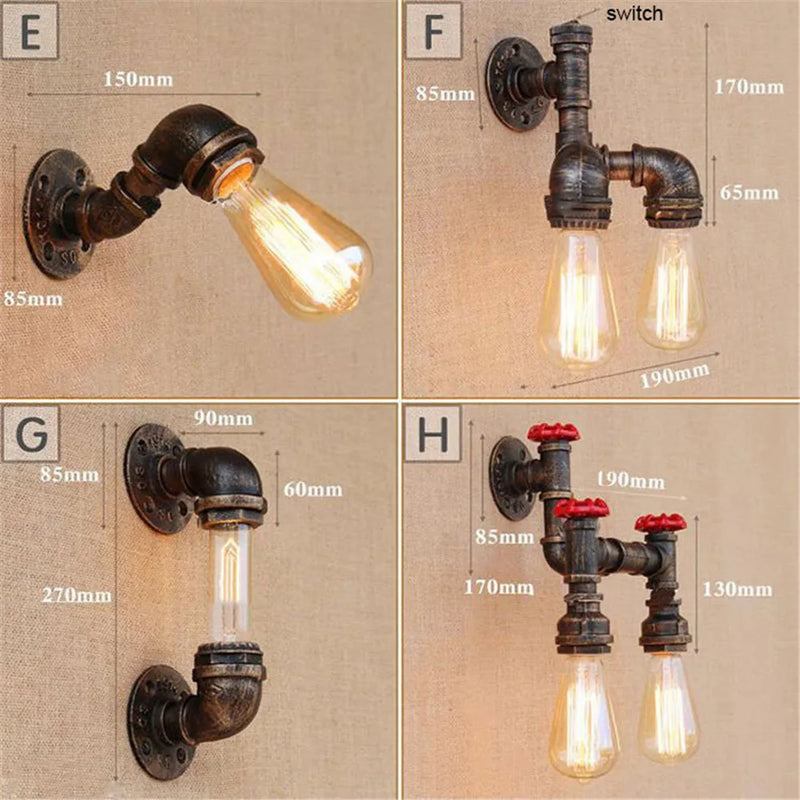 Axyaa Industrial Edison Bulb Wall Sconces for Home Lighting