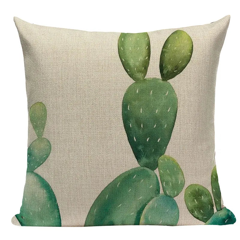 Axyaa Tree Green Cushion Cover: Green Decorative Flower Sofa Car Pillow