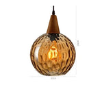 Axyaa Nordic Glass LED Pendant Lamp: Vintage Glass Ball Hanging Light Fixtures