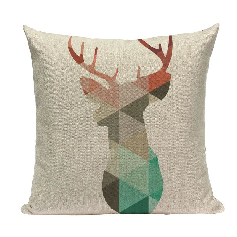 Axyaa Geometric Deer Pillow Cover - Nordic Home Decoration 45X45Cm