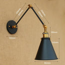 Axyaa Vintage Industrial Swing Arm Wall Lamp Gold Copper LED Sconce