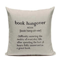 Axyaa Custom Linen Pillowcase for Home Sofa Decor - Cat Happy Reading Book Cover