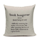 Axyaa Custom Linen Pillowcase for Home Sofa Decor - Cat Happy Reading Book Cover