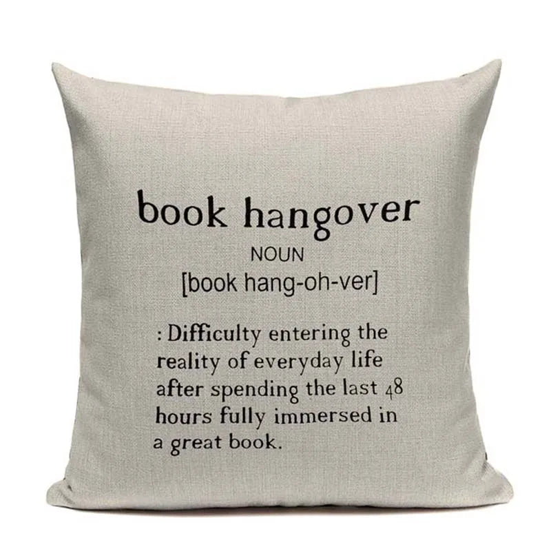 Axyaa Custom Linen Pillowcase for Home Sofa Decor - Cat Happy Reading Book Cover