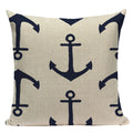 Nautical Anchor Throw Pillow Cover - Axyaa Branded Home Decor Collection