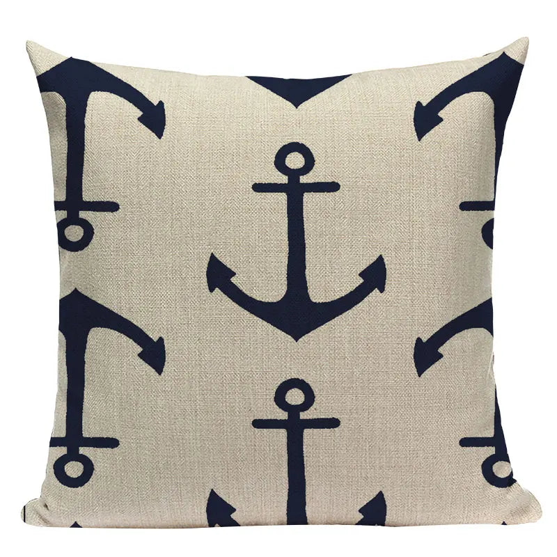 Nautical Anchor Throw Pillow Cover - Axyaa Branded Home Decor Collection