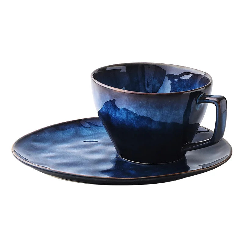 Axya Western Breakfast Tableware Set: Ceramic Plate, Milk Cup, Oatmeal Bowl