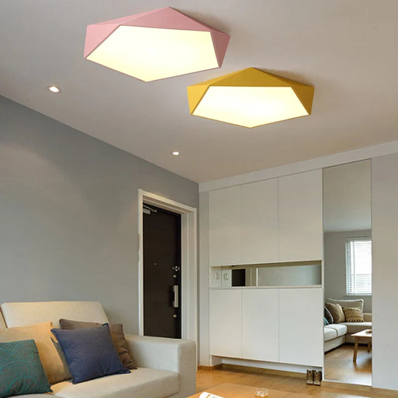 Axyaa Geometric LED Ceiling Lamps for Living Room Aisle and Balcony Lighting