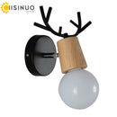 Axyaa Nordic Deer Antlers LED Wall Light Solid Wood Animal Wall Lamp
