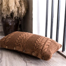Axyaa Red Peacock Coffee Ivory Knit Cushion Cover 35x65cm for Sofa Bed Decor