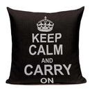 Axyaa Crown Design Cotton Linen Blended Cushion Cover - King Queen Letter Pillowcase