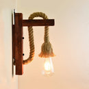 Axyaa Vintage LED Wall Lamp Rope Wooden Interior Lighting Fixtures