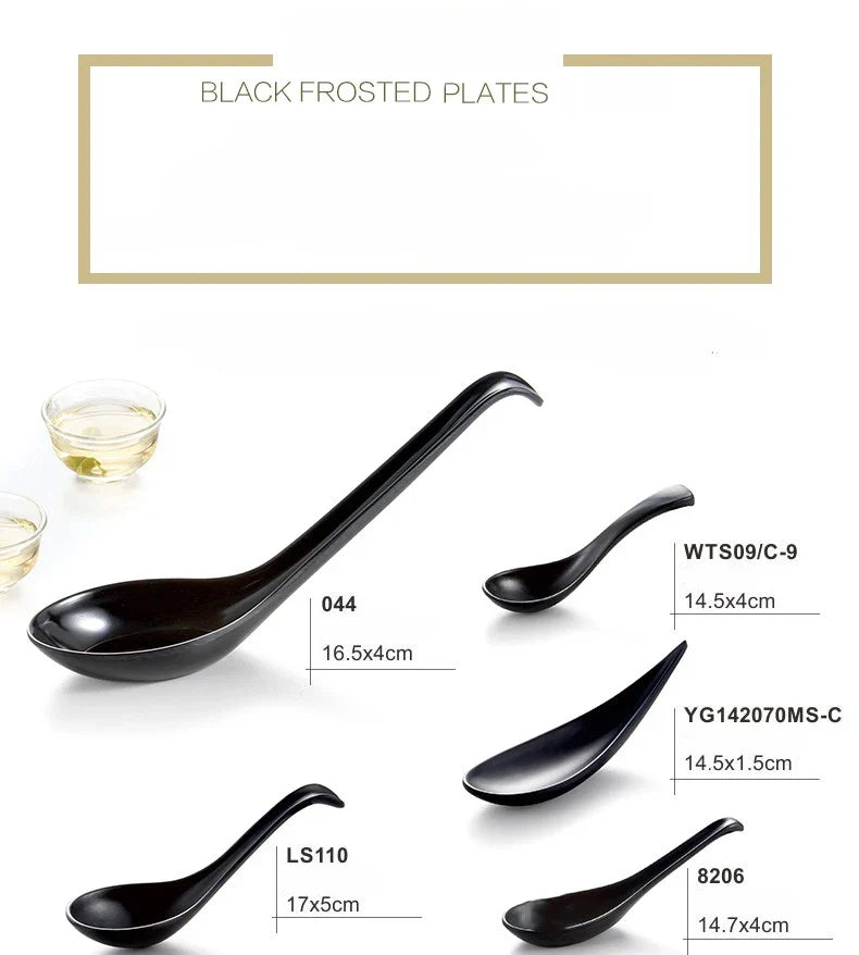 Axya Black Japanese Ladle Soup Spoon Plastic Safe Children's Hotel Scoop