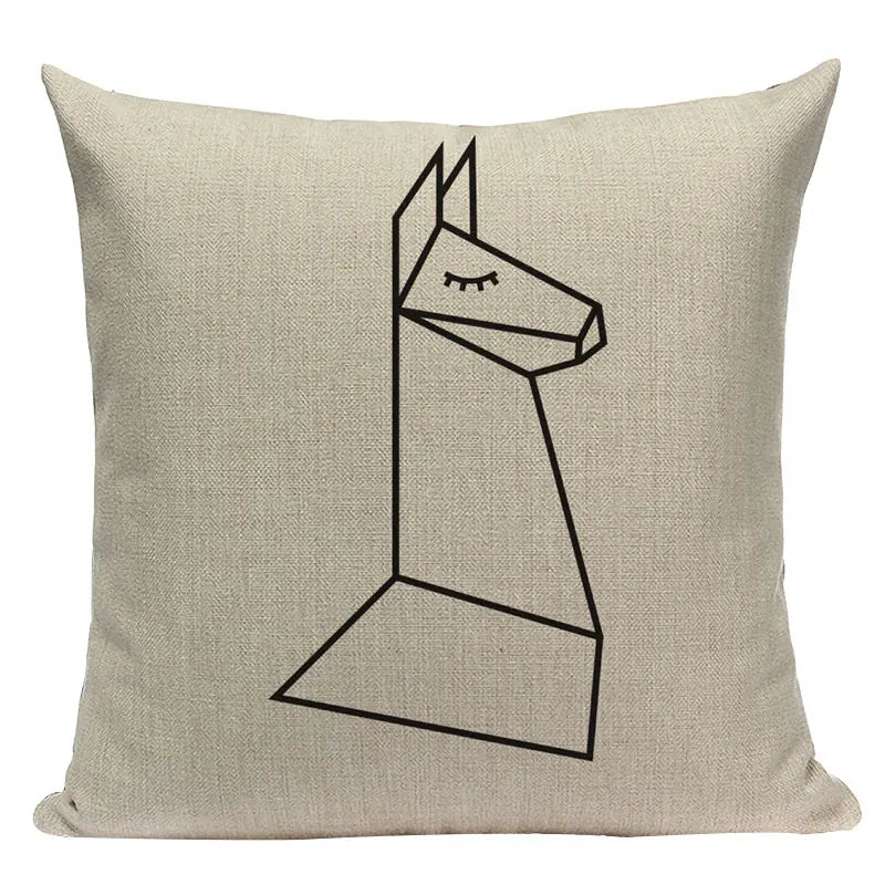 Axyaa Simple Geometry Pillowcase - Zebra Leopard Print Home Cushion