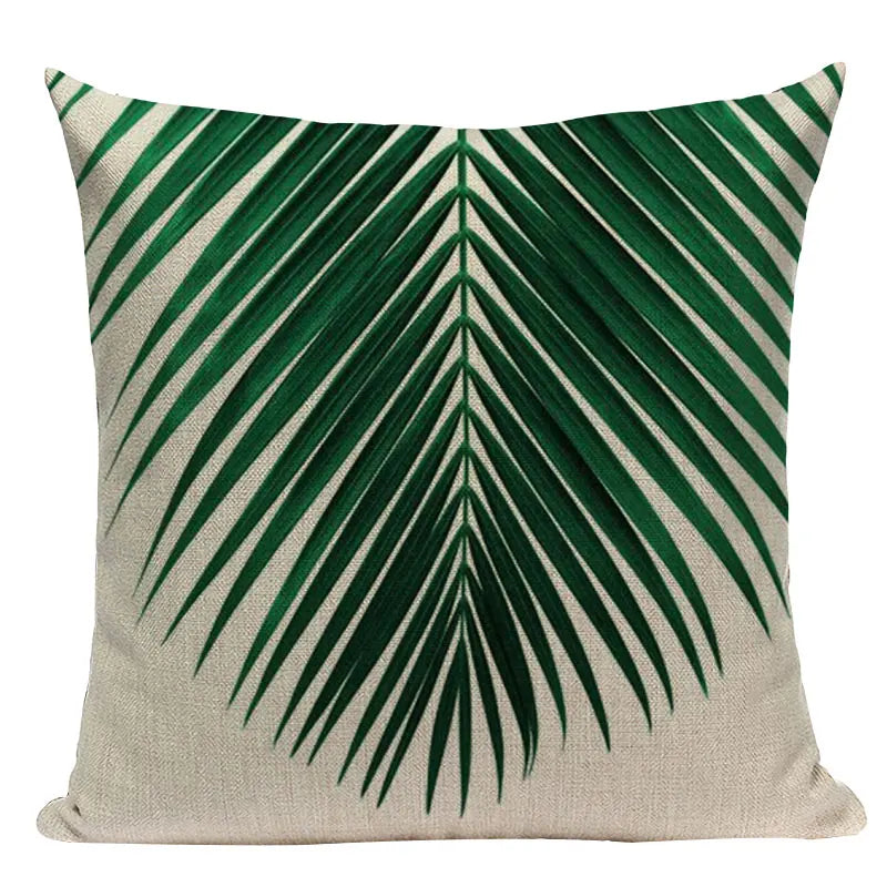 Axyaa Tropical Leaves Pillowcases - Rainforest Style Plant Cushion Covers