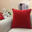 Axyaa Geometric Chenille Flocking Pillow Cover - Grey/Yellow/Red/Purple - 45x45cm/30x50cm