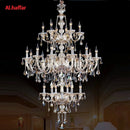 Axyaa Luxury Crystal Chandelier with 24 Lights for Modern Hotel Lobby