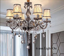Axyaa Modern Smoky Grey Crystal Chandelier for Luxurious Living Spaces