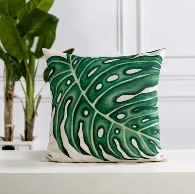 Axyaa Tropical Palm Leaf Cushion Cover 45x45cm