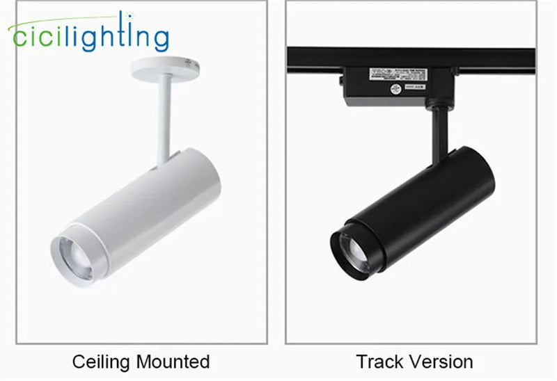 Axyaa Black Industrial Track Light with Adjustable Focus and COB Technology