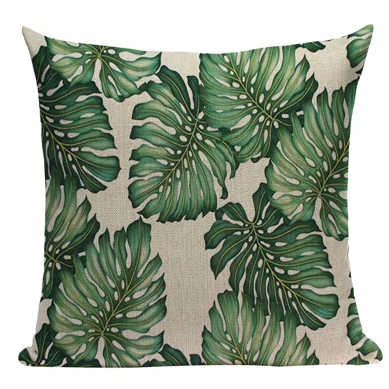 Axyaa Tree Green Cushion Cover: Green Decorative Flower Sofa Car Pillow