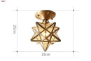 Axyaa Vintage Star Glass Ceiling Lamp LED Light Fixture for Kitchen Balcony Hallway