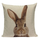 Axyaa Deer Print Cushion Cover 45x45cm Sofa Car Decor Pillow