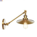 Axyaa Industrial Retro Wall Lamp Swing Arm Sconce Gold Vintage Apliques Pared