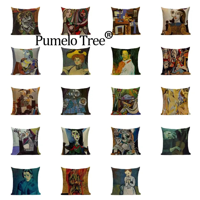 Axyaa Picasso Paintings Decorative Cushion Covers - Starry Night & Abstract Art
