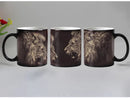 Axyaa Lion Ceramic Color Changing Coffee Mug, Funny Novelty Gift, Magic Tea Cup