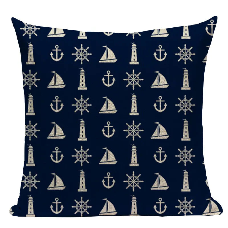 Nautical Anchor Velvet Throw Pillows for Home & Car Decor by Axyaa