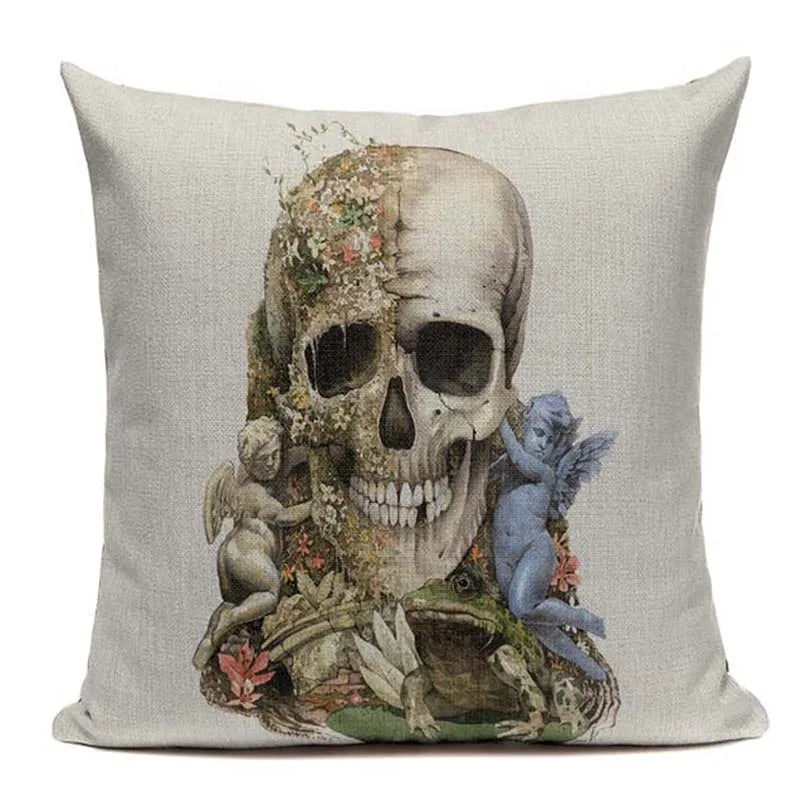 Axyaa Mexican Skull Cushion Covers: High-Quality Black Throw Pillow Cases