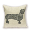 Dachshund Linen Pillow Cover for Sofa Decor Axyaa Home Decorative Cushion Case
