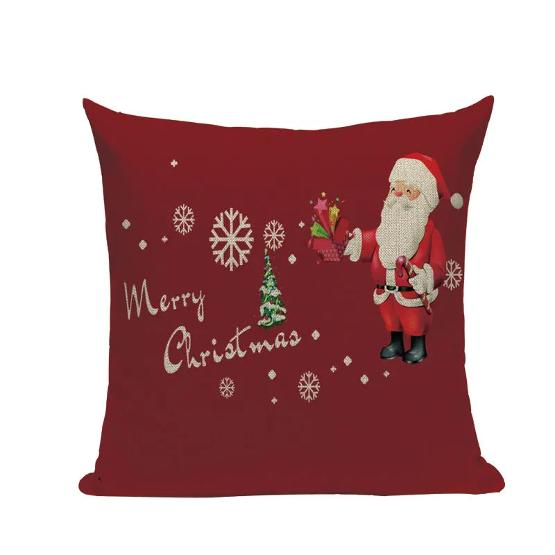 Axyaa Christmas Cushion Cover: Festive Square Pillow Case for Home Xmas Ambience