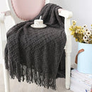 Axyaa Knitted Throw Blanket Grey Yellow Black, Diamond Acrylic 130x170cm