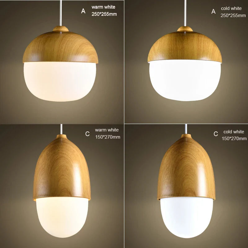 Axyaa Nordic Nuts Pendant Lamp with Imitation Wood Design