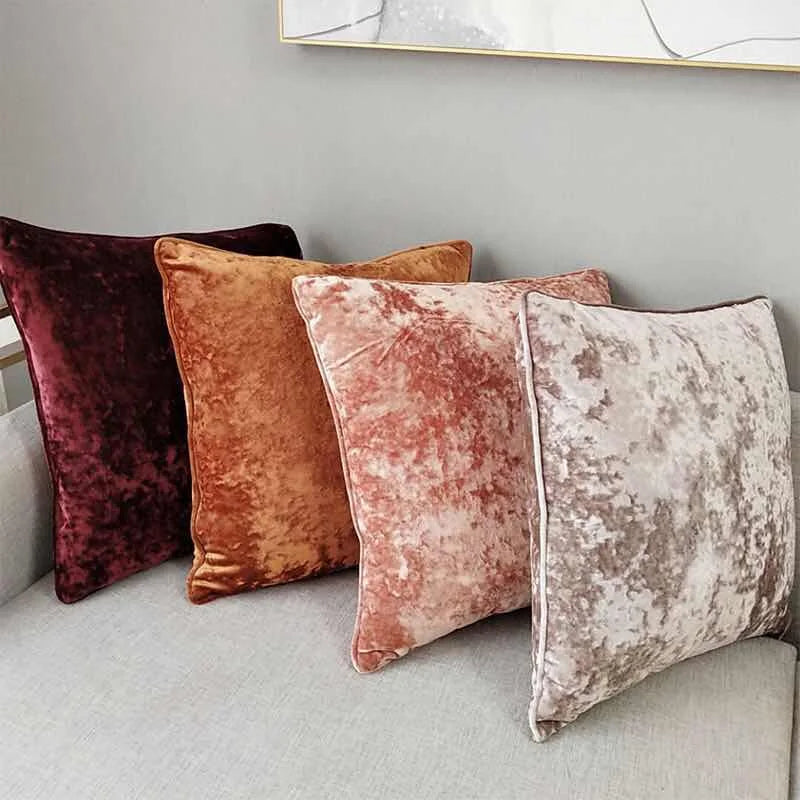 Axyaa Plush Fringed Soft Pillow Cover 50x50cm Solid Cushion for Home Decor